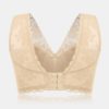 Wireless Lace Wide Shoulder Straps Gather Thin Full Cup Bras - Image 12
