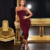 Bodycon Dress Long Pleated Sexy night Club dress - Image 3