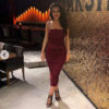 Bodycon Dress Long Pleated Sexy night Club dress - Image 4