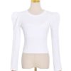 Casual Fitted Versatile Solid Long Sleeve T-Shirt - Image 4
