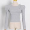 Casual Fitted Versatile Solid Long Sleeve T-Shirt - Image 5