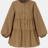 Casual O-Neck Puff Sleeve Layered Hem Blouse - Image 6