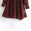 Chiffon Dots Ruched Long Sleeve Dress - Image 5