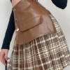 High street leather patchwork pleated skirts - Image 4