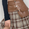 High street leather patchwork pleated skirts - Image 5