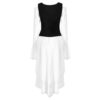 Lace Trim Lacing Waist High Low Dress - Image 2