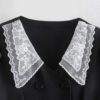 Lacework Double-Breasted Short Sleeve Dress - Image 2