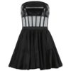 New Sexy Backless Mesh Leather Pleated Dress - Image 4