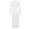 New Sexy Split Deep V-Neck Sashes Fashion Body con Femme Club Party Dress - Image 6