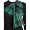 Plaid Contrast Bowknot Long Sleeves Overlay Dress - Image 7