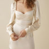 Retro Solid Stringy Selvedge Long Sleeve Dress - Image 9
