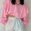 Round neck long sleeves thin stitching top - Image 4