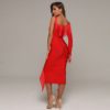 Sexy Spaghetti Strap Midi Club Runway Party Bodycon Bandage Dress - Image 7