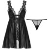 Sexy V-Neck Lace Solid Color Nightwear Set - Image 2