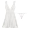 Sexy V-Neck Lace Solid Color Nightwear Set - Image 7