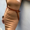 Sexy irregular collar short dress