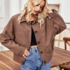 Single-Breasted Solid Long Sleeve Jacket