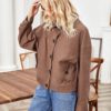 Single-Breasted Solid Long Sleeve Jacket - Image 5
