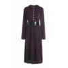 Vintage Turn-Down Collar Long Sleeve A-Line Dress