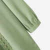 Bohemian Solid Color Lace Patch Pleated Long Sleeve V-neck Casual Blouse - Image 2