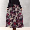 Floral Printed Patchwork Long Sleeves Maxi Dress - Image 3