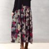 Floral Printed Patchwork Long Sleeves Maxi Dress - Image 4