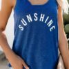 Letter Print O-neck Sleeveless Vest Causal Tank Tops - Image 2