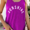 Letter Print O-neck Sleeveless Vest Causal Tank Tops - Image 3