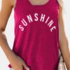 Letter Print O-neck Sleeveless Vest Causal Tank Tops