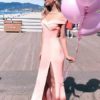 Maxi Dress Off Shoulder Split Long Prom Dress - Image 2