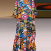 Retro V-neck Floral Print Loose Vintage Long Maxi Dress
