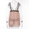 Sexy Lace Patchwork See-Through Mesh Sleep-dress - Image 4