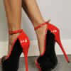 Sexy Shoes Peep Toe Platform Ankle Strap High Heels Pole Dance Shoes - Image 3
