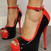 Sexy Shoes Peep Toe Platform Ankle Strap High Heels Pole Dance Shoes - Image 4