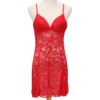 Sexy V Neck Mesh See-Through Lace Patchwork Sleep Dress - Image 2
