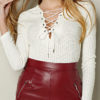 Solid Color Knitted Knotted Hollow Long Sleeve Casual Blouse