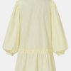 Solid Color Puff Long Sleeve Bowknot Patchwork Casual Dress - Image 4
