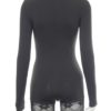 Solid Fitted Bodycon Long Sleeve Rompers - Image 8