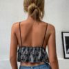 Camisole Butterfly Pattern Spaghetti Straps Sleeveless Polyester Sexy Top - Image 5