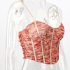 Camisole Straps Neck Sleeveless Printed Polyester Sexy Tops - Image 2