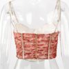 Camisole Straps Neck Sleeveless Printed Polyester Sexy Tops - Image 3