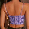 Camisole Straps Neck Sleeveless Printed Polyester Sexy Tops - Image 7
