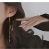 Cross Tassel Long Zircon Fashion Elegant Earrings - Image 2
