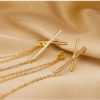 Cross Tassel Long Zircon Fashion Elegant Earrings - Image 5