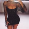 Diamonds Fishnet Sexy Beach Club Party Dresses