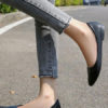 Pointed Toe PU Leather Daily Casual Ballerina Flat Shoes - Image 5