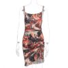 Sexy Spaghetti Strap Ruched Drawsting Backless Mini Dress - Image 5