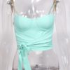 Sexy Tops Lace Up Straps Neck Sleeveless Polyester Top - Image 2