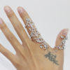 Adjustable Finger and Thumb Crystal Leaf Rings - Image 2