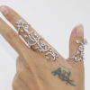 Adjustable Finger and Thumb Crystal Leaf Rings - Image 3